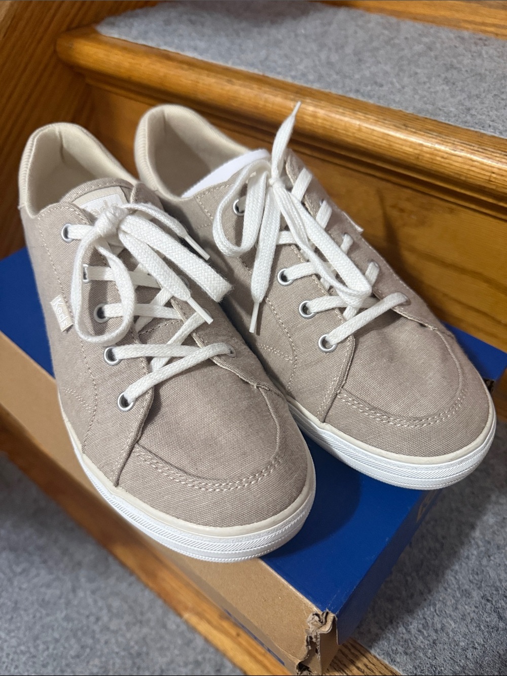 Keds Canvas Low-Top Sneakers in Taupe